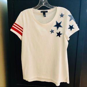 INC Cotton Star-Patch Striped-Print T-Shirt